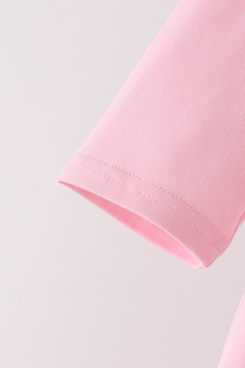 Pink floral bow bloomer set