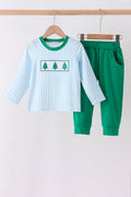 Green Christmas Tree Embroidery Set