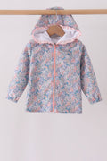 Multicolored Floral Ruffle Raincoat