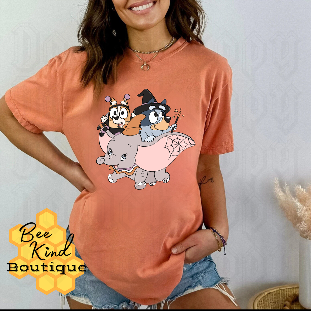 PREORDER Toddler "Sisters on an Elephant” Heeler Dog Design
