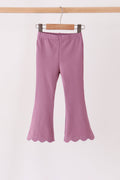 Dusty mauve scalloped bell pants