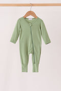 Green zipper bamboo romper