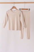 Beige bamboo pajama set