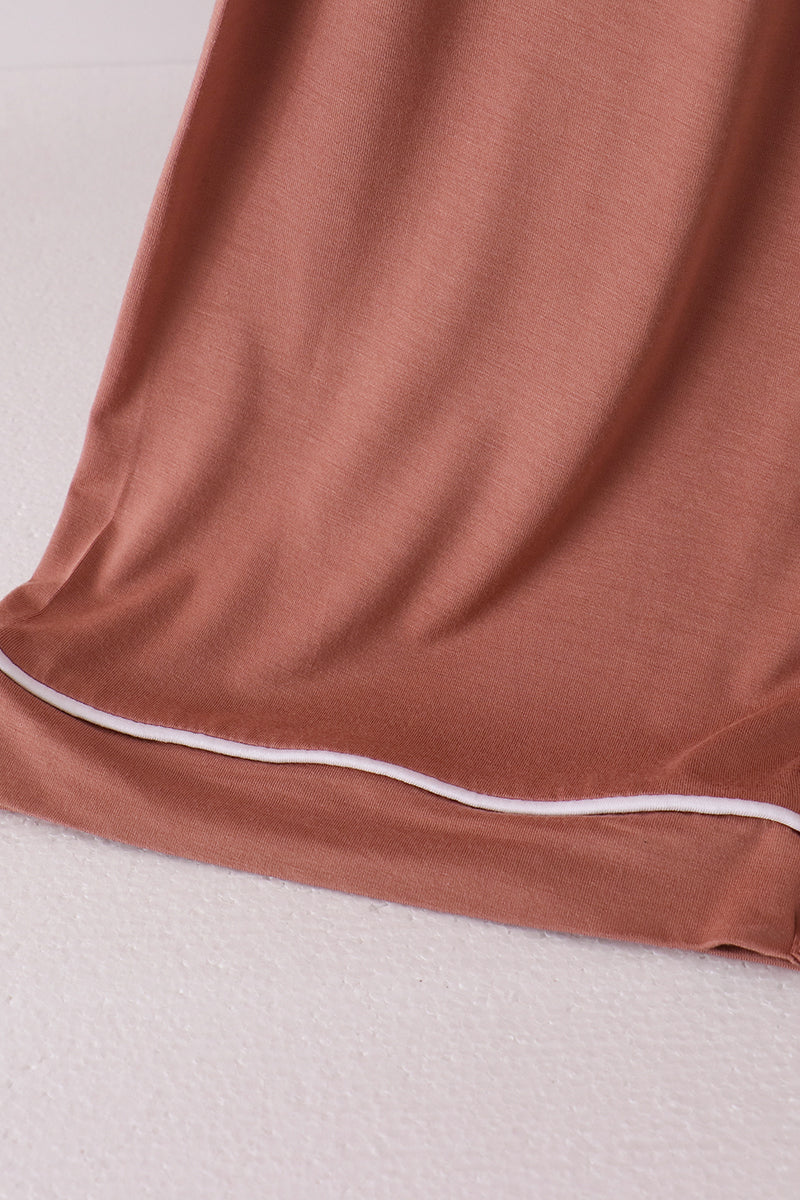 Dusty rose bamboo mom pajama set