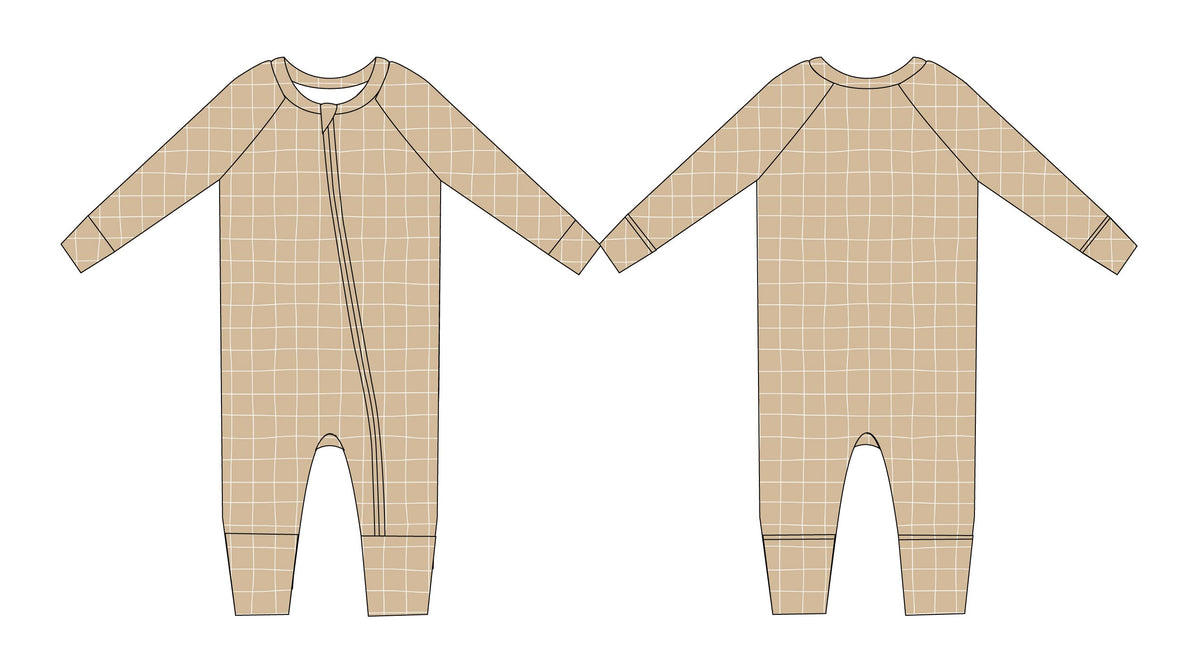 Cinnamon Cider Grid - Zip Romper
