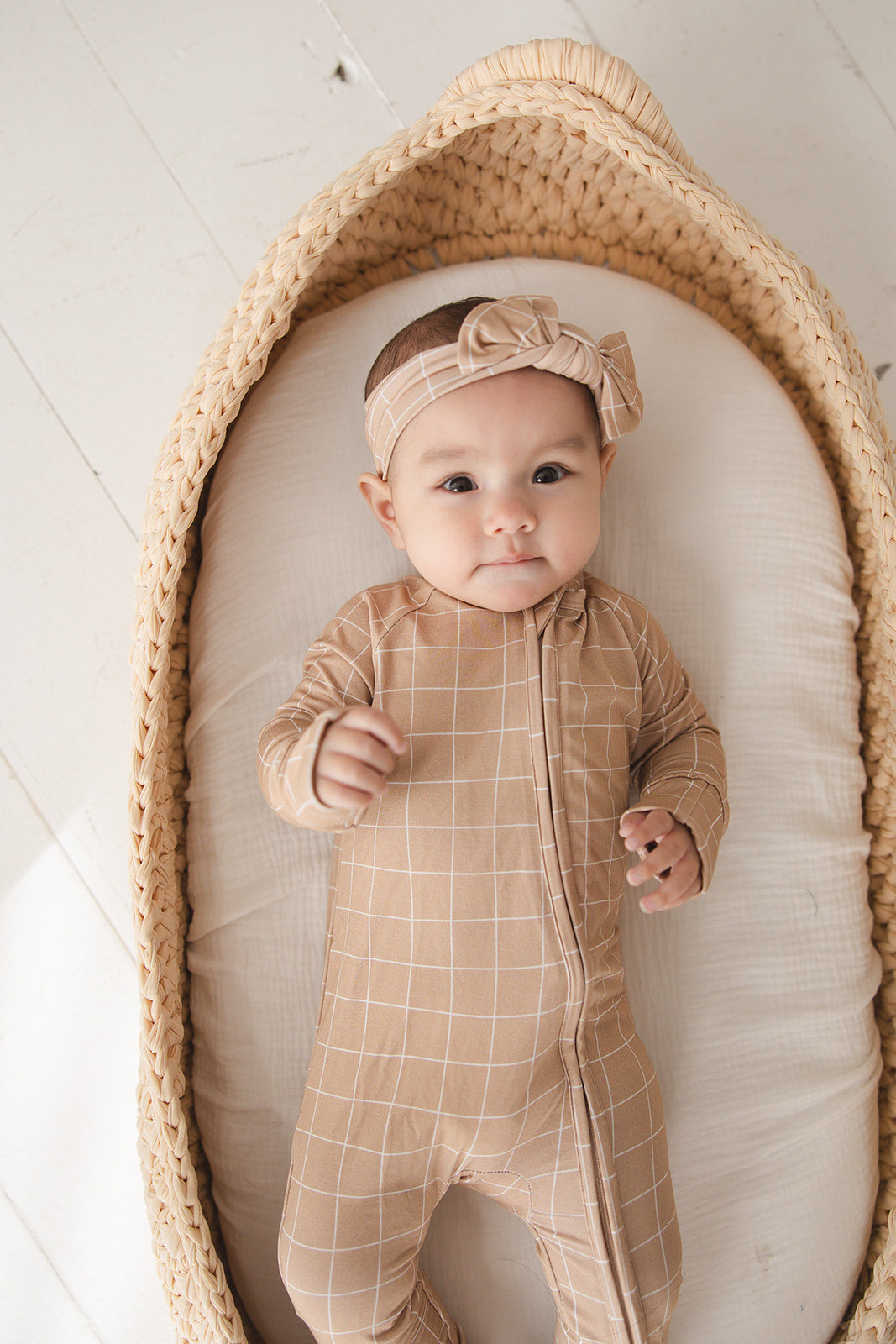 Cinnamon Cider Grid - Zip Romper