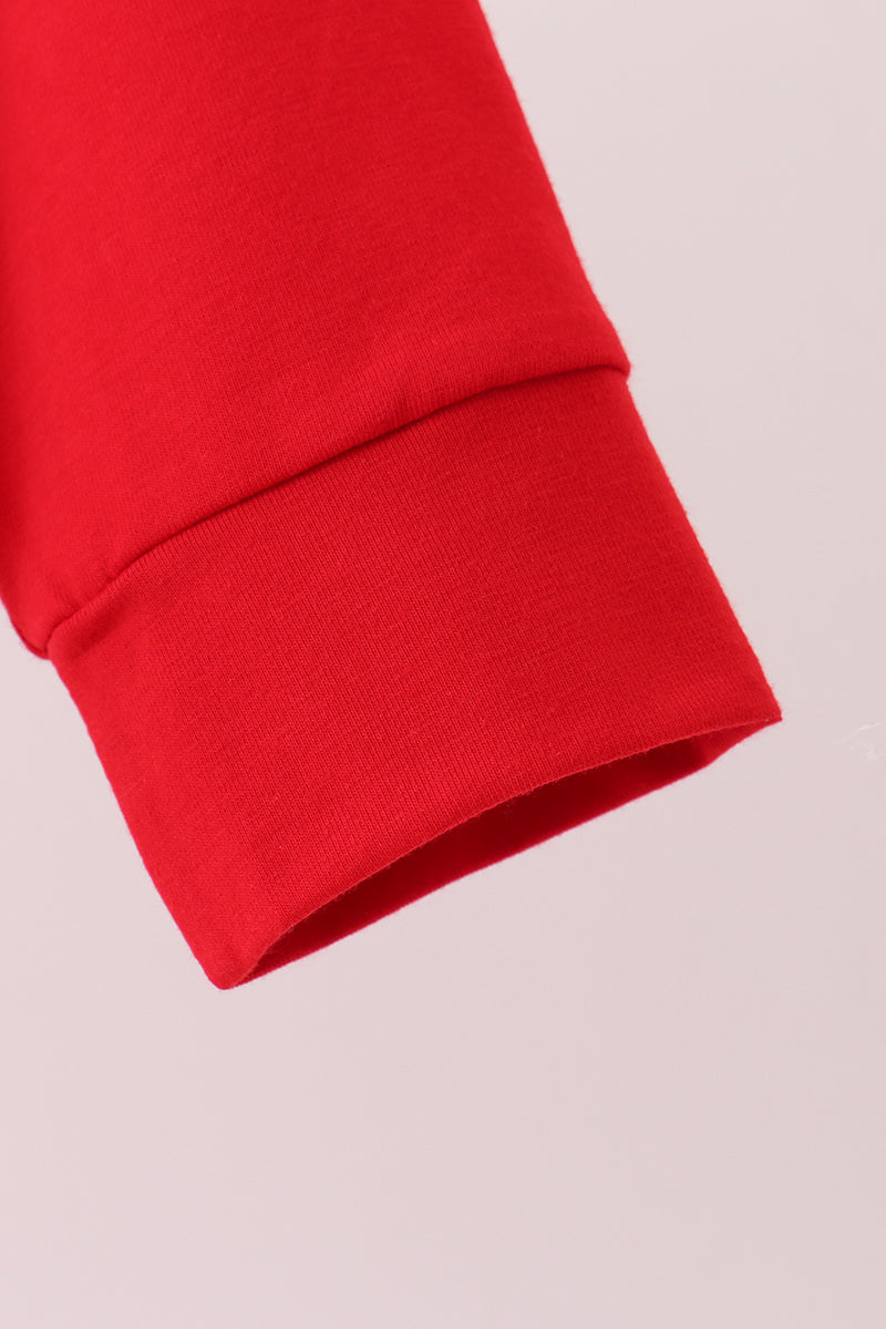 Red Holly Jolly Embroidery Top