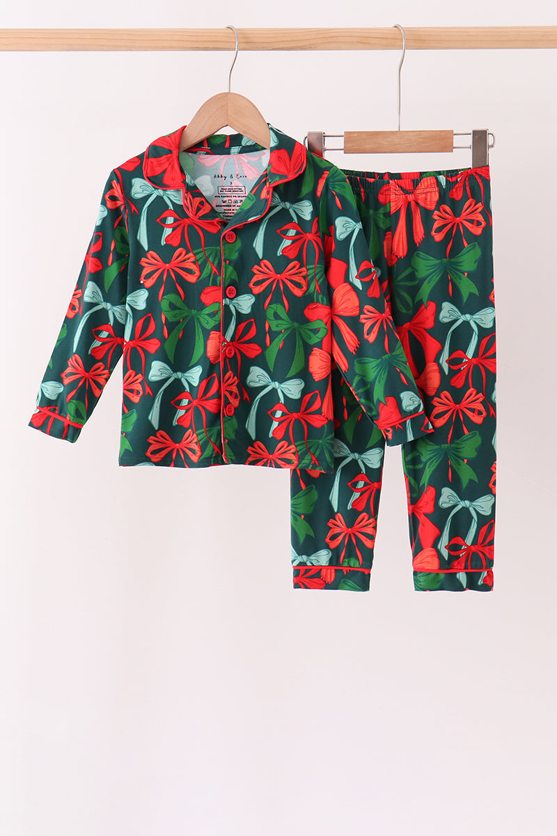 Forest Bow Zip Bamboo Mom&me Pajama set