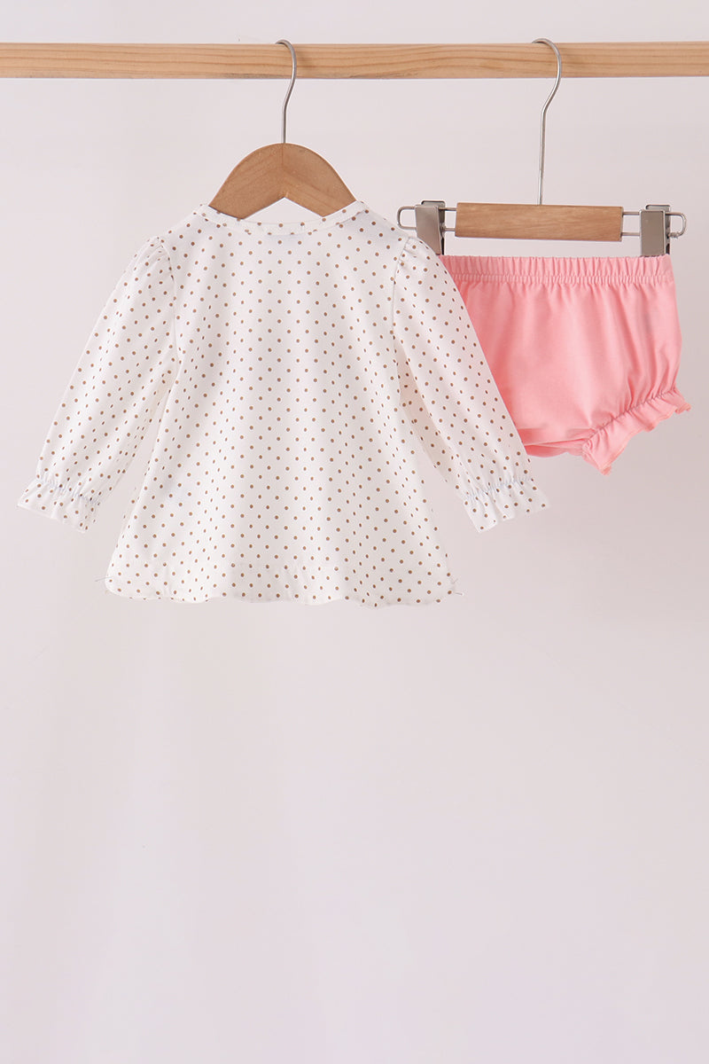 Pink Gingerbread Embroidery Bloomer Set