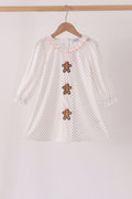 Pink Gingerbread Embroidery Ruffle Dress