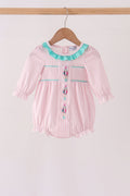 Pink Nutcracker Smocked Ruffle Bubble