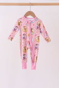 Pink Princess Zipper Bamboo Romper