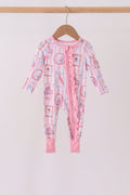 Pink Character Ruffle Bamboo Romper