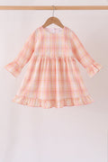 Pink plaid ruffle dress