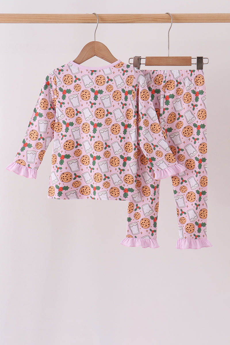 Pink milk cookie holly bamboo pajama set