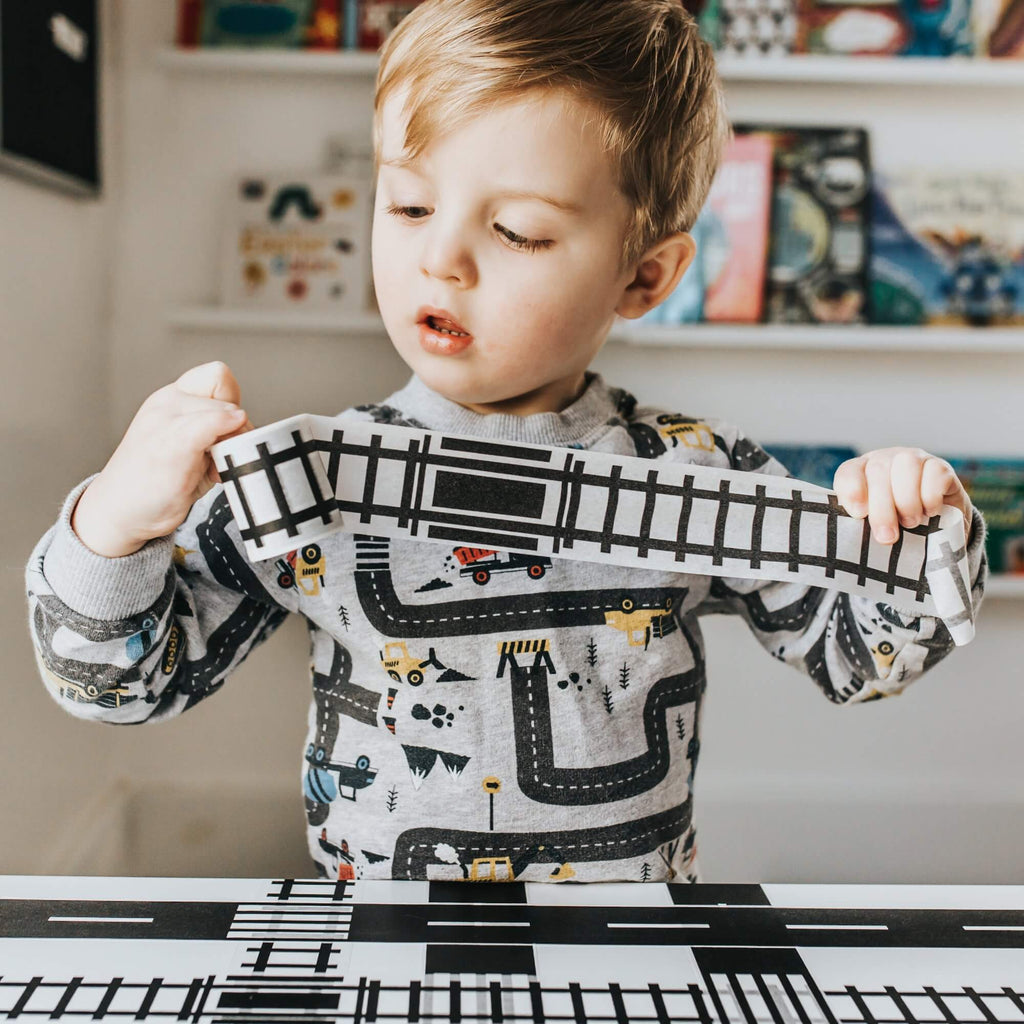 Roadway tape 4-rolls: "He can play with his cars anywhere!"