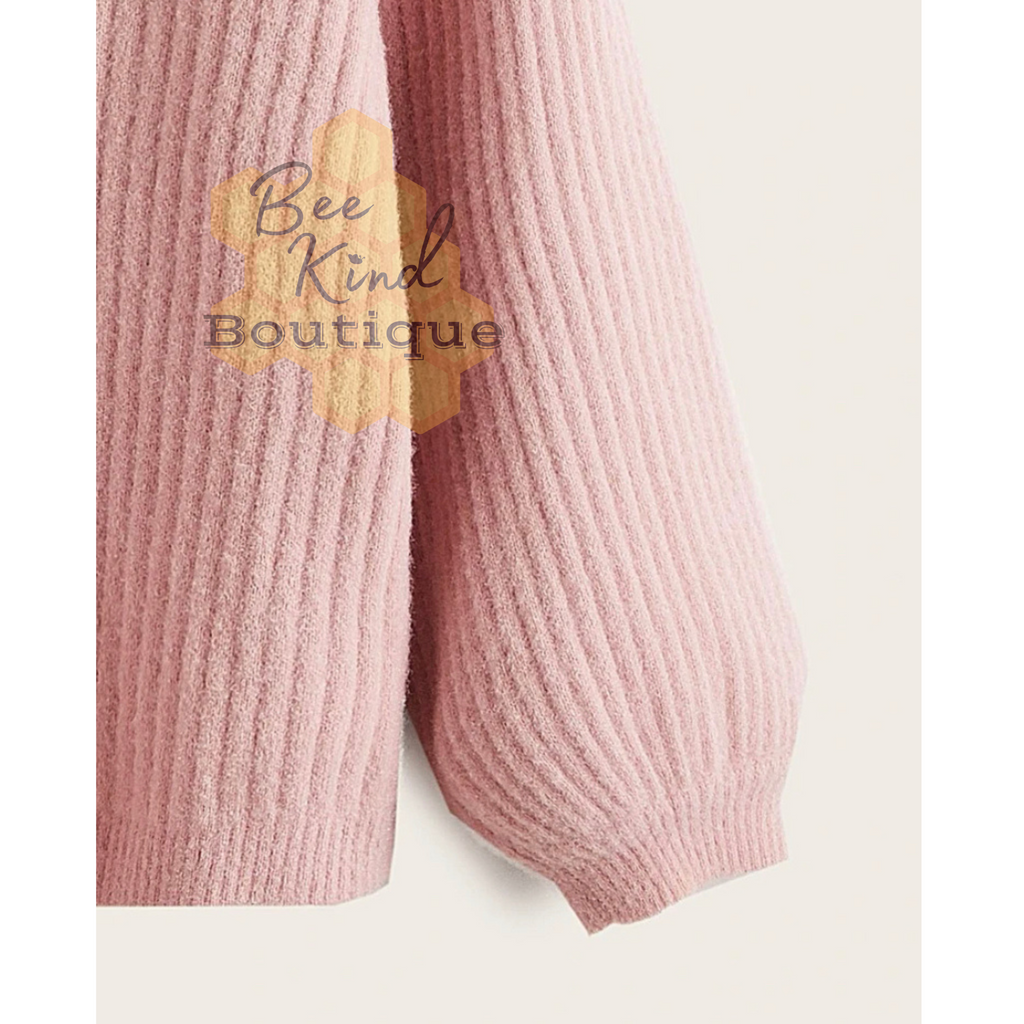 Toddler Pink Lantern Sleeve Sweater