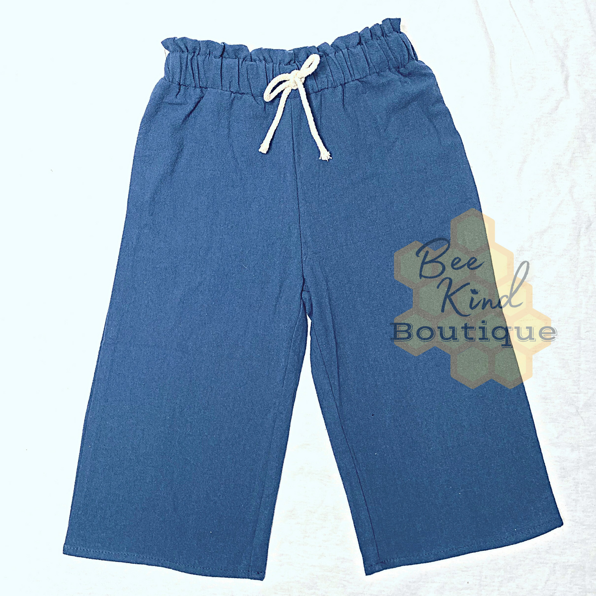 Toddler Blue Paperbag Drawstring Pants