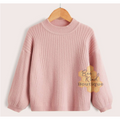Toddler Pink Lantern Sleeve Sweater