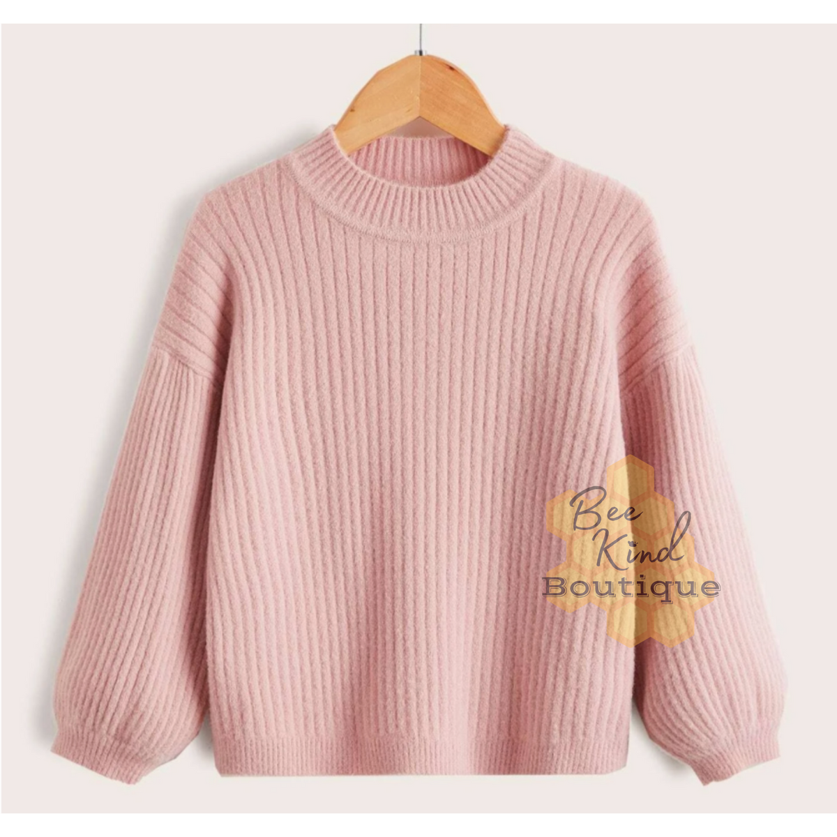 Toddler Pink Lantern Sleeve Sweater